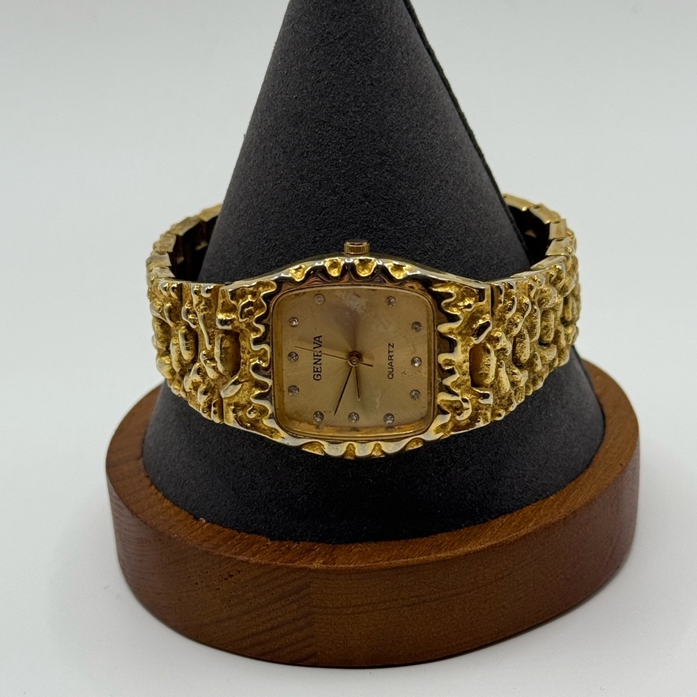 Geneva Goldtone Nugget Quartz Timepiece Watch